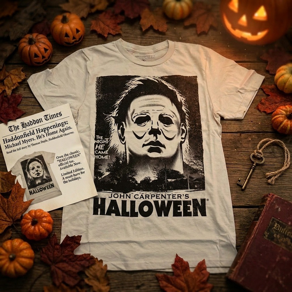 John Carpenter's Halloween Michael Myers Graphic T-Shirt Cream NWOT Small
